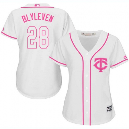 Women's Majestic Minnesota Twins #28 Bert Blyleven Authentic White Fashion Cool Base MLB Jersey