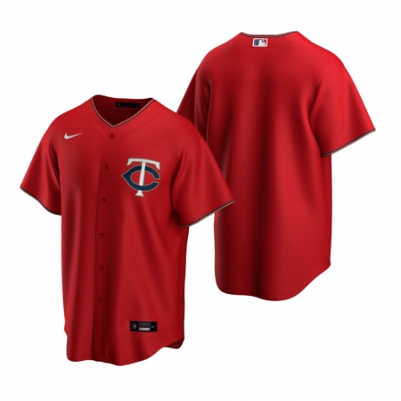 Men's Nike Minnesota Twins Blank Red Alternate Stitched Baseball Jersey