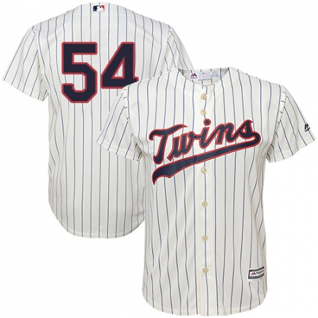 Youth Majestic Minnesota Twins #54 Ervin Santana Replica Cream Alternate Cool Base MLB Jersey