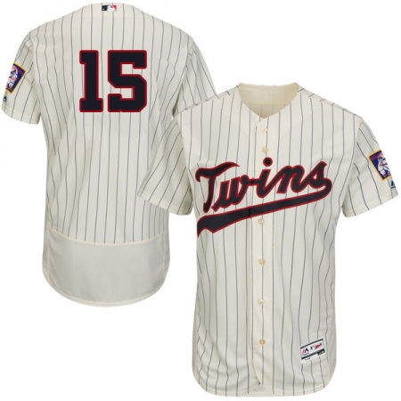 Men's Majestic Minnesota Twins #15 Glen Perkins Authentic Cream Alternate Flex Base Authentic Collection MLB Jersey