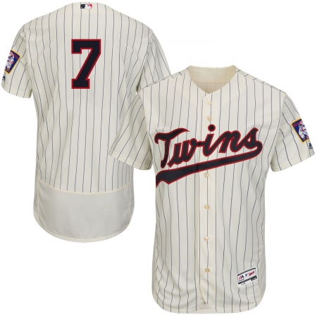 Men's Majestic Minnesota Twins #7 Joe Mauer Authentic Cream Alternate Flex Base Authentic Collection MLB Jersey