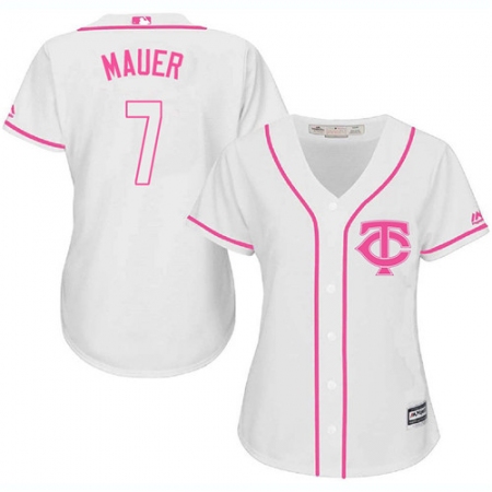 Women's Majestic Minnesota Twins #7 Joe Mauer Authentic White Fashion Cool Base MLB Jersey