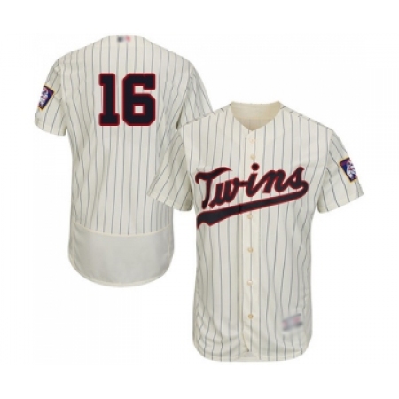 Men's Minnesota Twins #16 Jonathan Schoop Cream Alternate Flex Base Authentic Collection Baseball Jersey