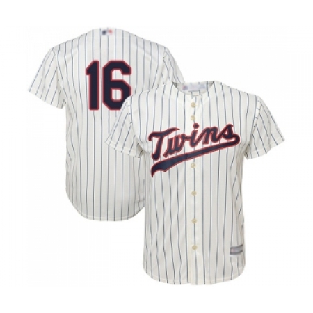 Men's Minnesota Twins #16 Jonathan Schoop Replica Cream Alternate Cool Base Baseball Jersey