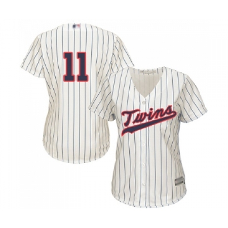 Women's Minnesota Twins #11 Jorge Polanco Replica Cream Alternate Cool Base Baseball Jersey