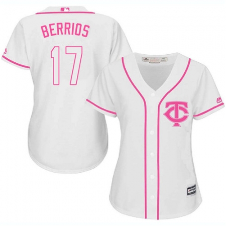 Women's Majestic Minnesota Twins #17 Jose Berrios Replica White Fashion Cool Base MLB Jersey