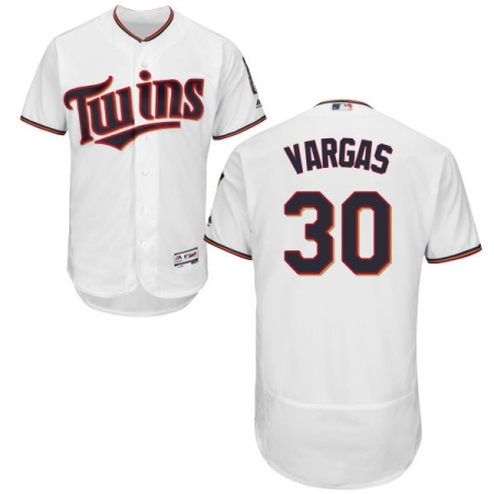 Men's Majestic Minnesota Twins #30 Kennys Vargas White Home Flex Base Authentic Collection MLB Jersey