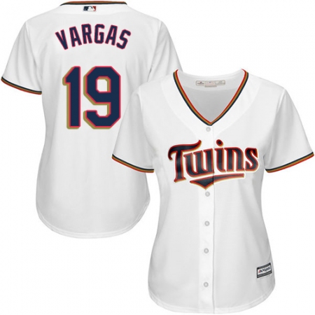 Women's Majestic Minnesota Twins #19 Kennys Vargas Authentic White Home Cool Base MLB Jersey