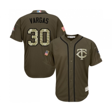 Youth Minnesota Twins #30 Kennys Vargas Authentic Green Salute to Service Baseball Jersey