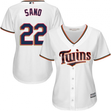 Women's Majestic Minnesota Twins #22 Miguel Sano Authentic White Home Cool Base MLB Jersey