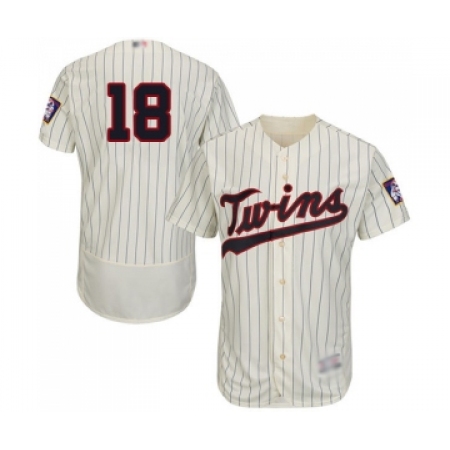 Men's Minnesota Twins #18 Mitch Garver Cream Alternate Flex Base Authentic Collection Baseball Jersey