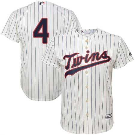 Youth Majestic Minnesota Twins #4 Paul Molitor Authentic Cream Alternate Cool Base MLB Jersey